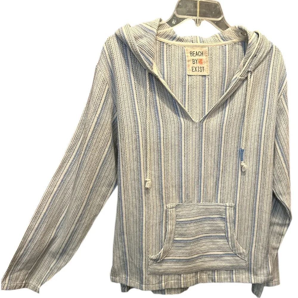Beach By Exist Blue and White Striped Pullover - Picture 2 of 10